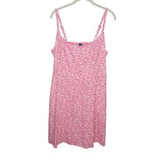 NEW Old Navy pink dress womens size XL floral fit flare linen blend summer beach